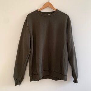 H&M Fleece Crewneck Sweatshirt Olive Green
